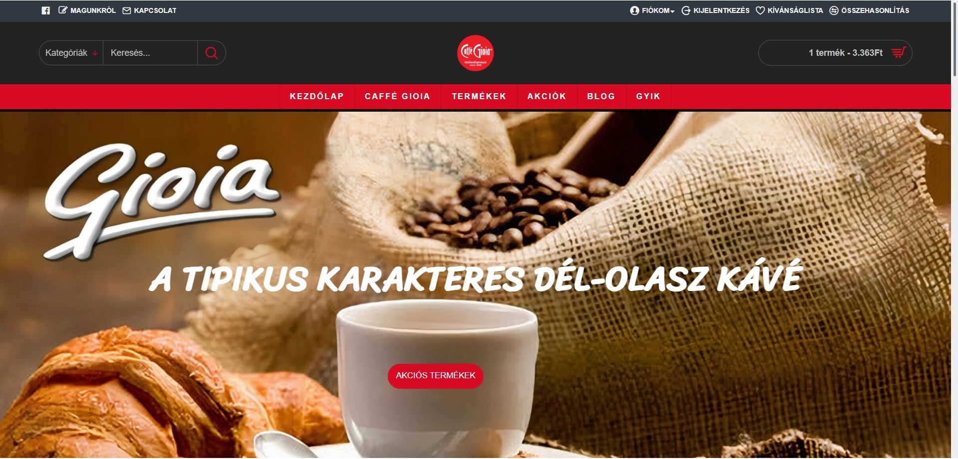 A caffegioia.hu webáruház fejlesztése és integrációi A caffegioia.hu webáruház fejlesztése és integrációi