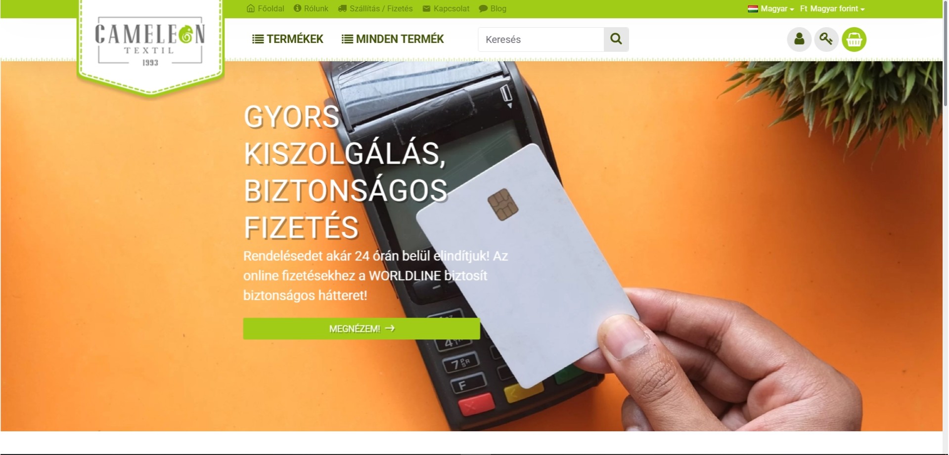 A cameleontextil.com webáruház fejlesztése és integrációi